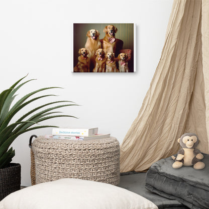 Golden Retriever Vintage Family Photo