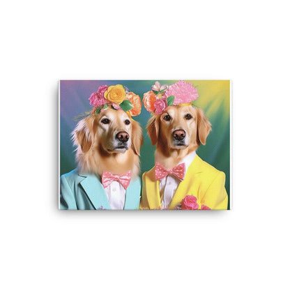 Golden Retrievers 80s Wedding!