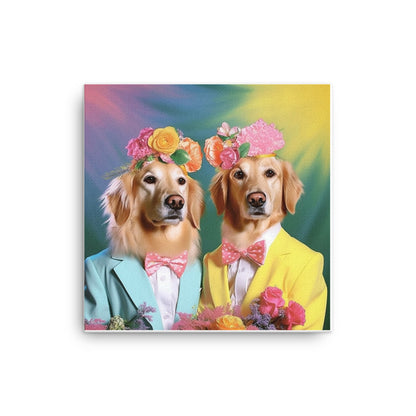 Golden Retrievers 80s Wedding!