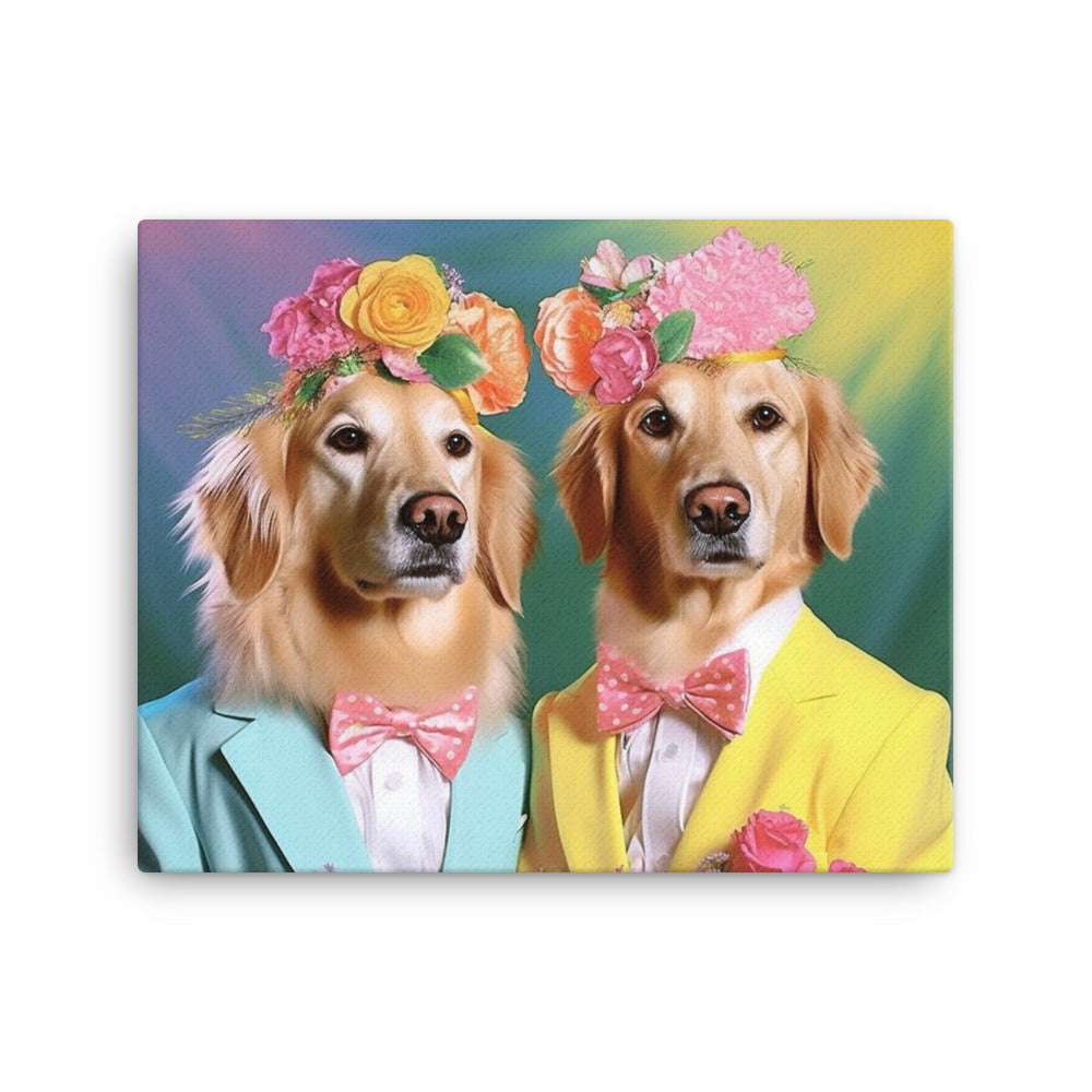 Golden Retrievers 80s Wedding!